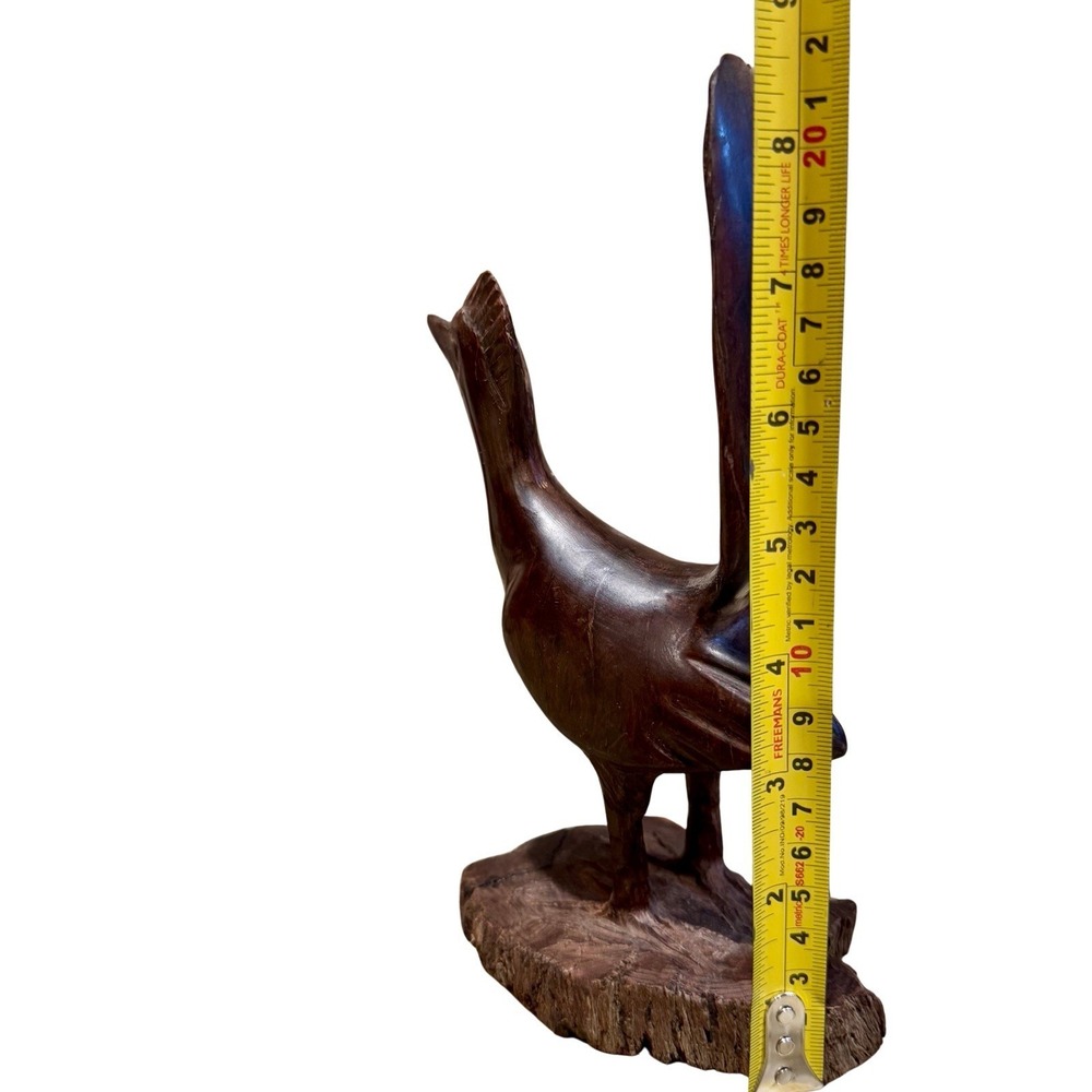Hand Carved Wooden Roadrunner Bird Figurine Folk Art 8.5" Mexico Style - Picture 10 of 12